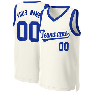 Custom Khaki Royal Classic Tops Basketball Jersey