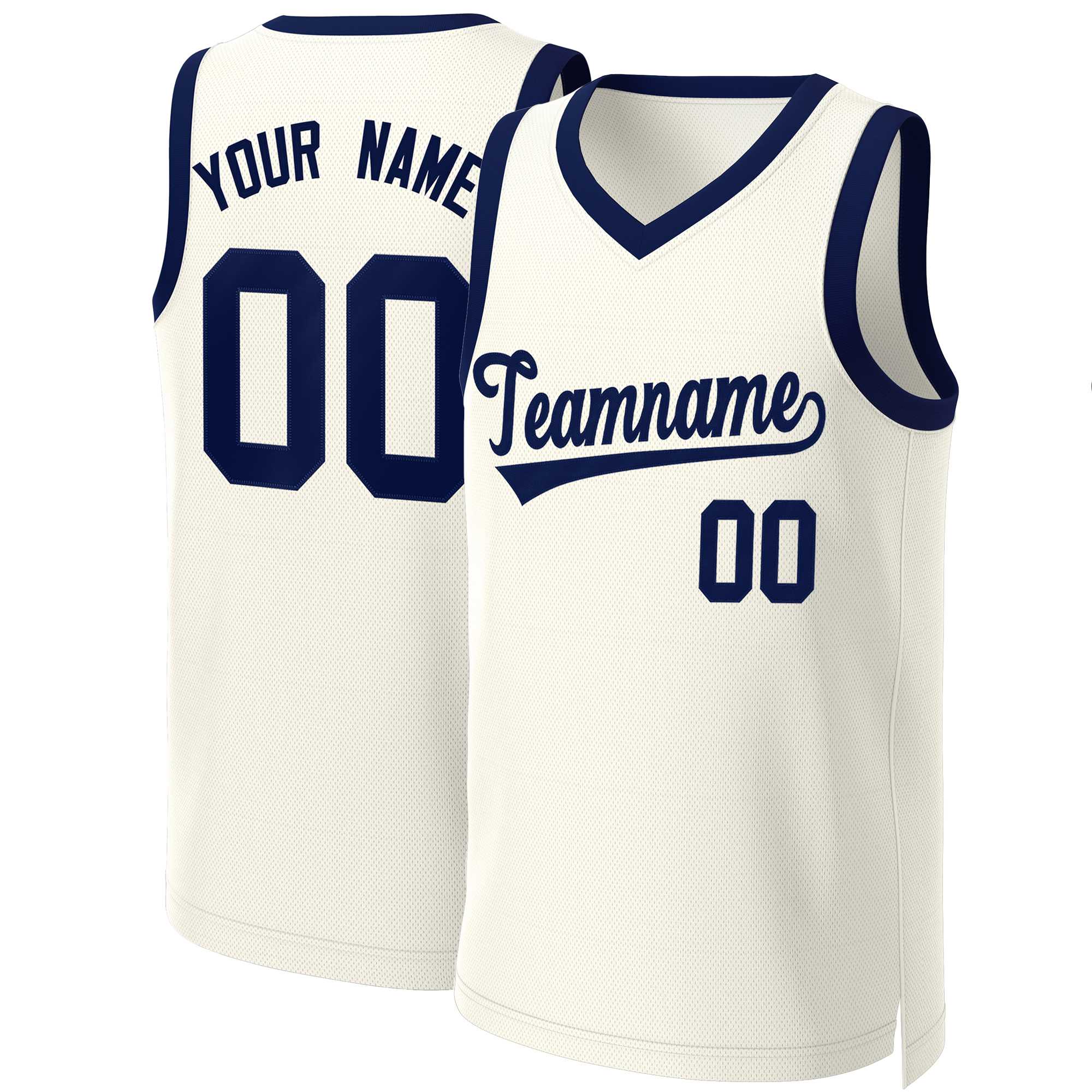 Custom Khaki Navy Classic Tops Basketball Jersey