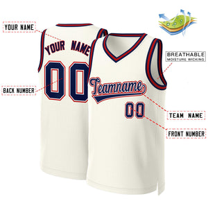 Maillot de basket-ball classique personnalisé kaki marine-blanc