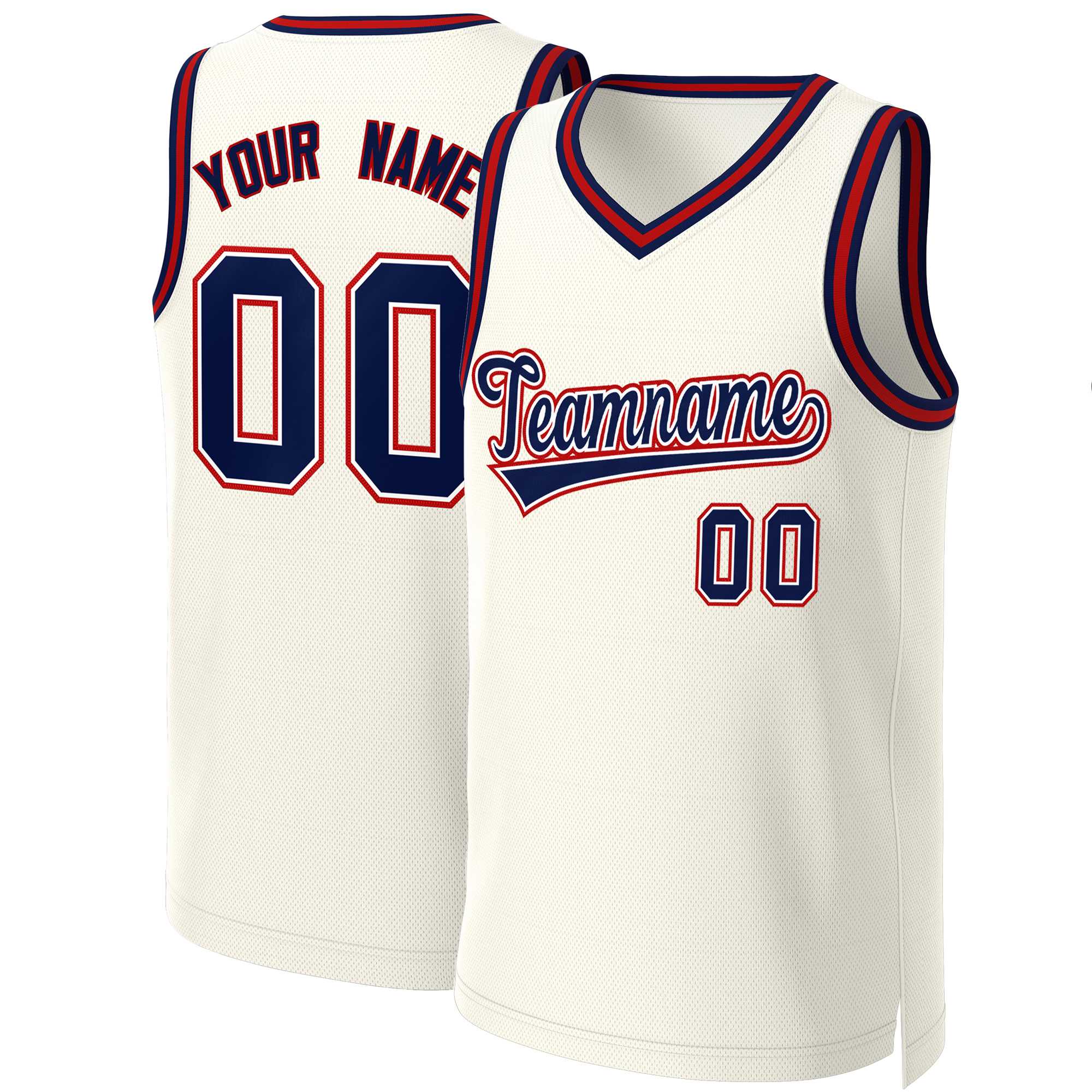 Custom Khaki Navy-White Classic Tops Basketball Jersey