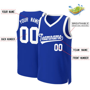 Maillot de basket-ball personnalisé Royal White Classic Tops