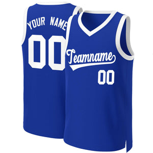 Maillot de basket-ball personnalisé Royal White Classic Tops