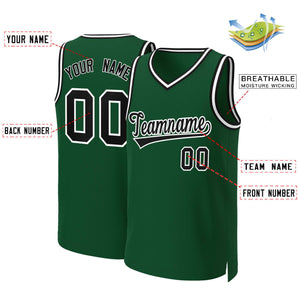 Custom Green Black-White Classic Tops Basketball Jersey