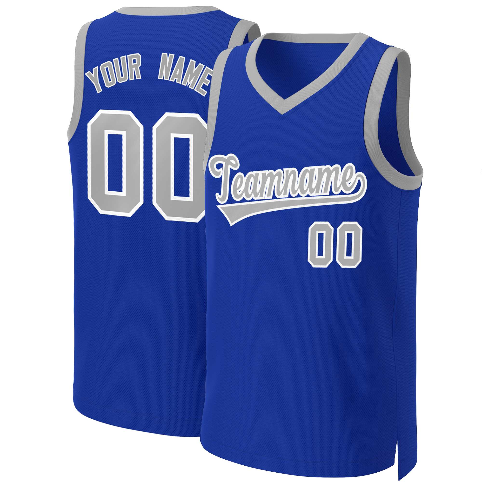 Custom Royal Gray-White Classic Tops Basketball Jersey