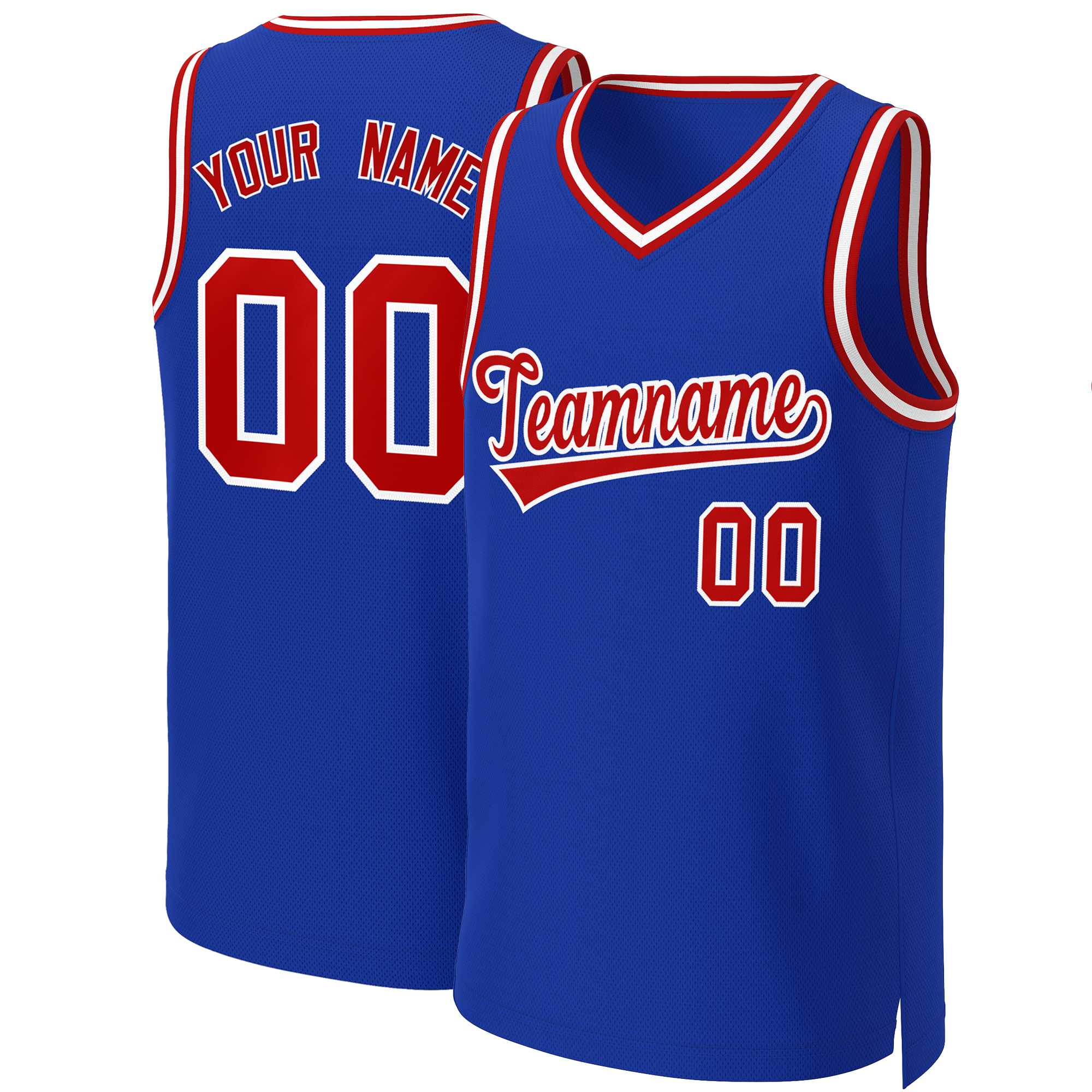 Maillot de basket-ball classique personnalisé Royal rouge-blanc