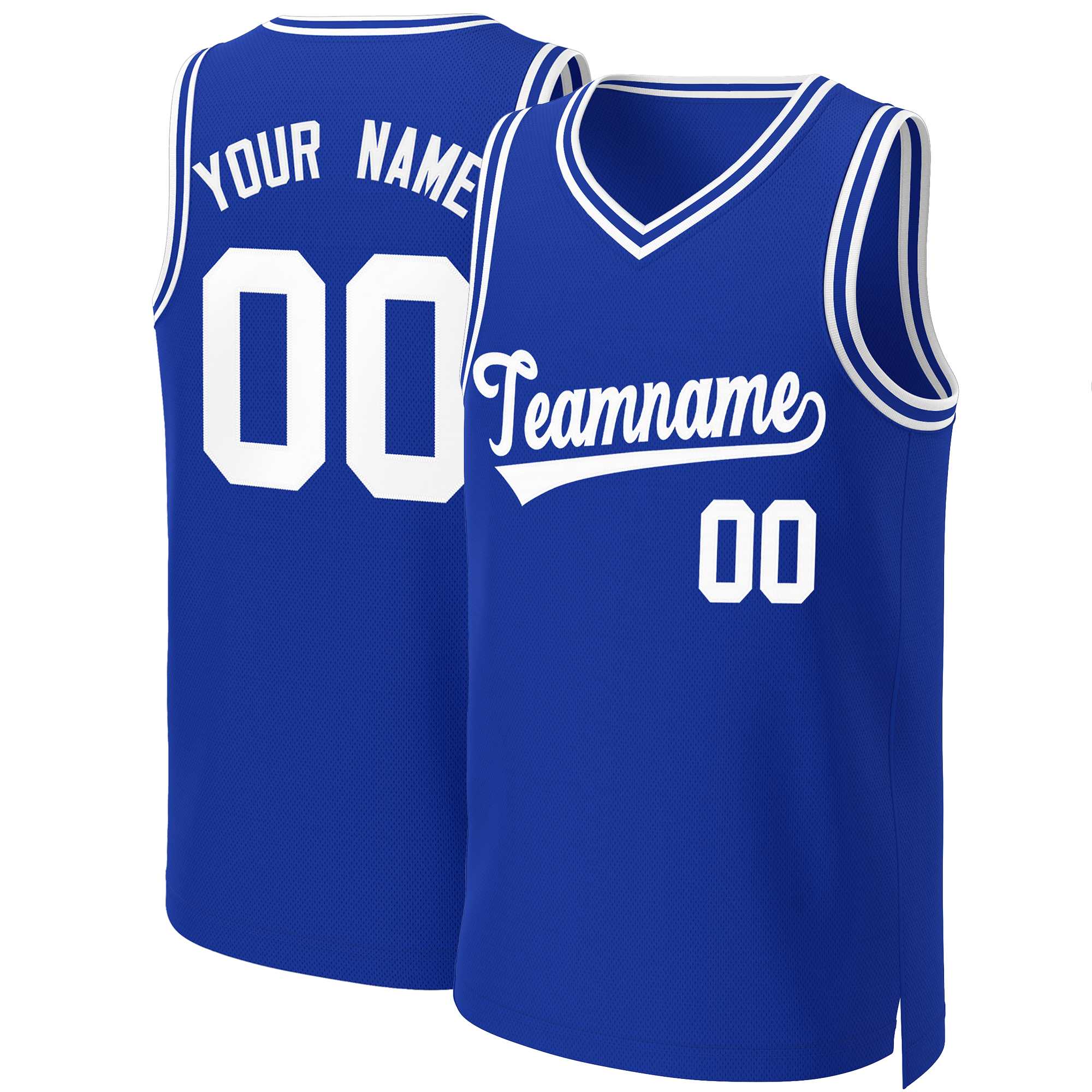 Custom Royal White Classic Tops Basketball Jersey