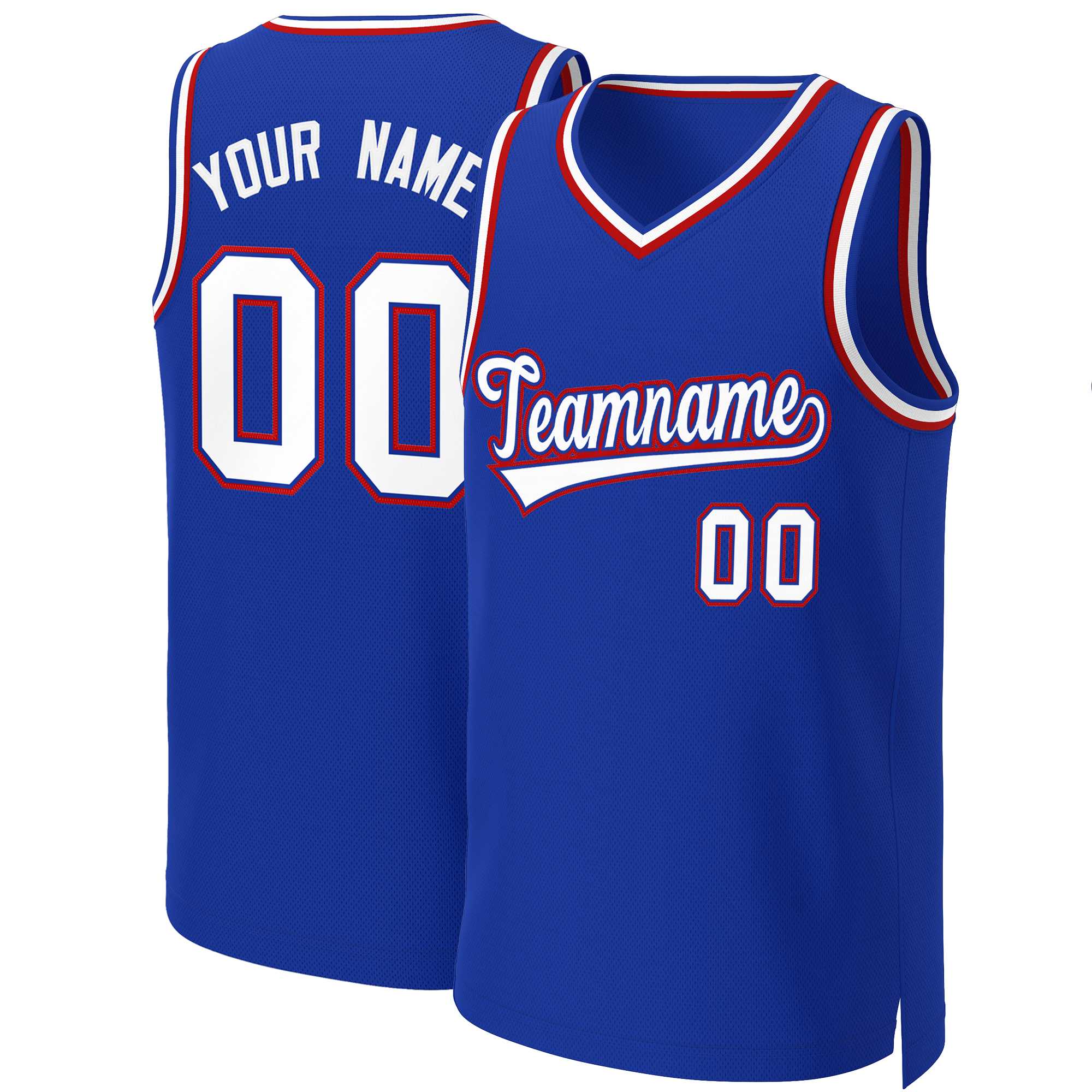 Custom Royal White-Royal Classic Tops Basketball Jersey