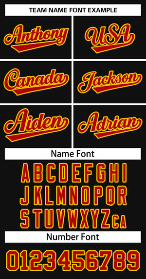 Custom Black Red-Yellow Classic Tops Basketball Jersey