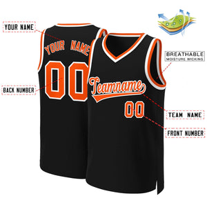 Custom Black Orange-White Classic Tops Basketball Jersey