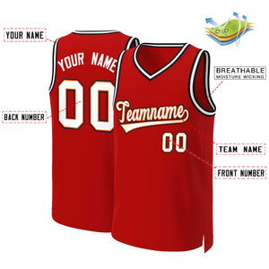 Custom Red White-Orange Classic Tops Basketball Jersey