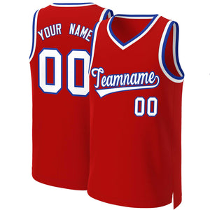 Maillot de basket-ball personnalisé rouge blanc-Royal Classic Tops