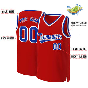 Custom Red Royal-White Classic Tops Basketball Jersey