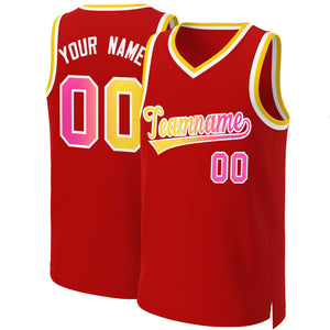 Maillot de basket-ball personnalisé, haut à la mode, dégradé classique rouge jaune-blanc