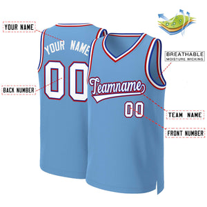 Custom Light Blue White-Royal Classic Tops Basketball Jersey