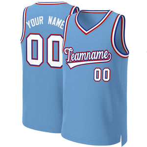 Maillot de basket-ball personnalisé bleu clair blanc-Royal Classic Tops