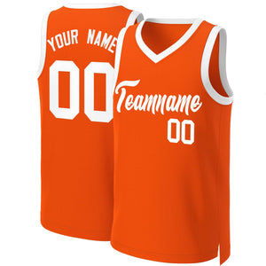 Maillot de basket-ball classique blanc Orange personnalisé