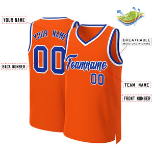 Custom Orange Royal-White Classic Tops Basketball Jersey