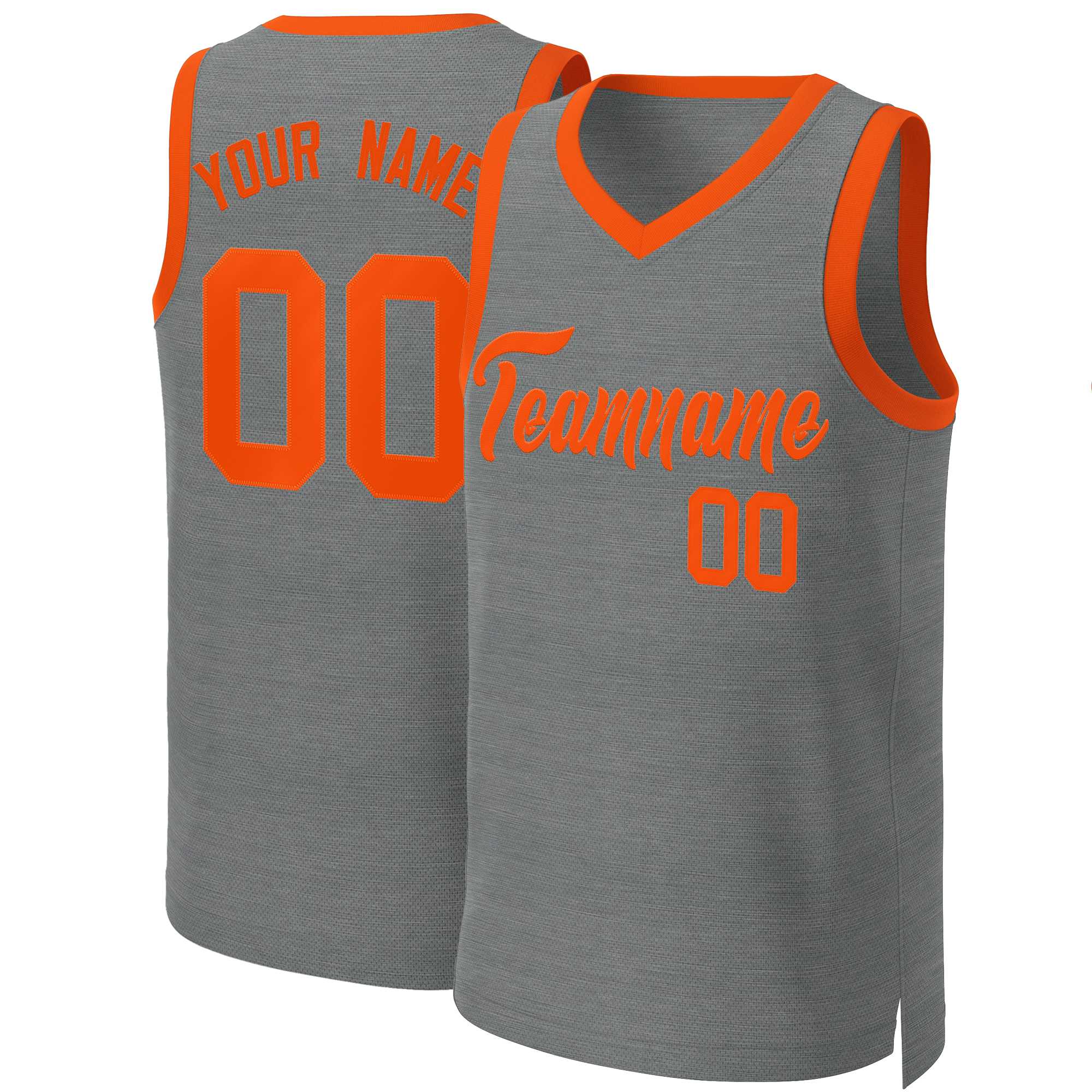 Maillot de basket-ball classique personnalisé gris foncé Orange