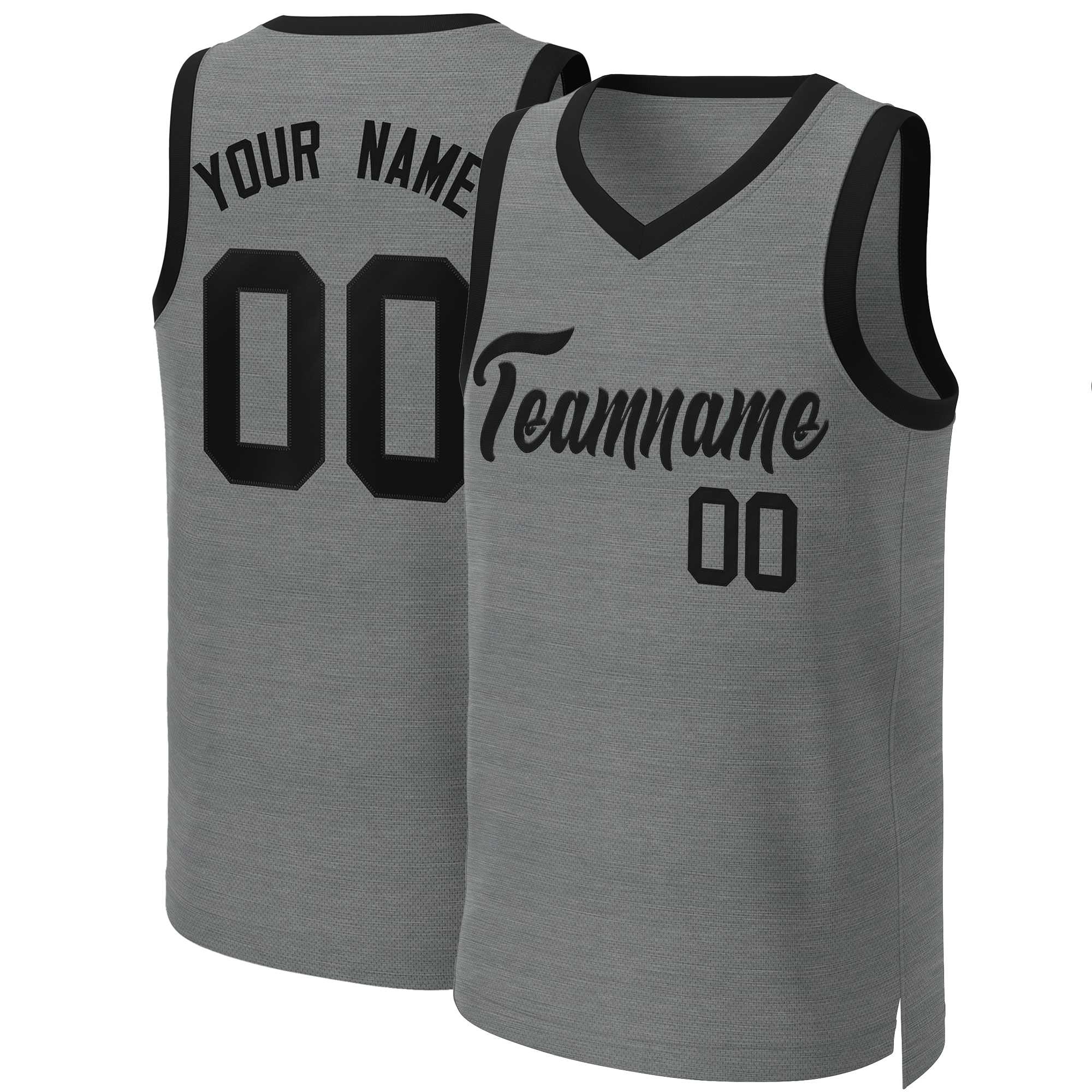 Maillot de basket-ball classique noir gris foncé personnalisé