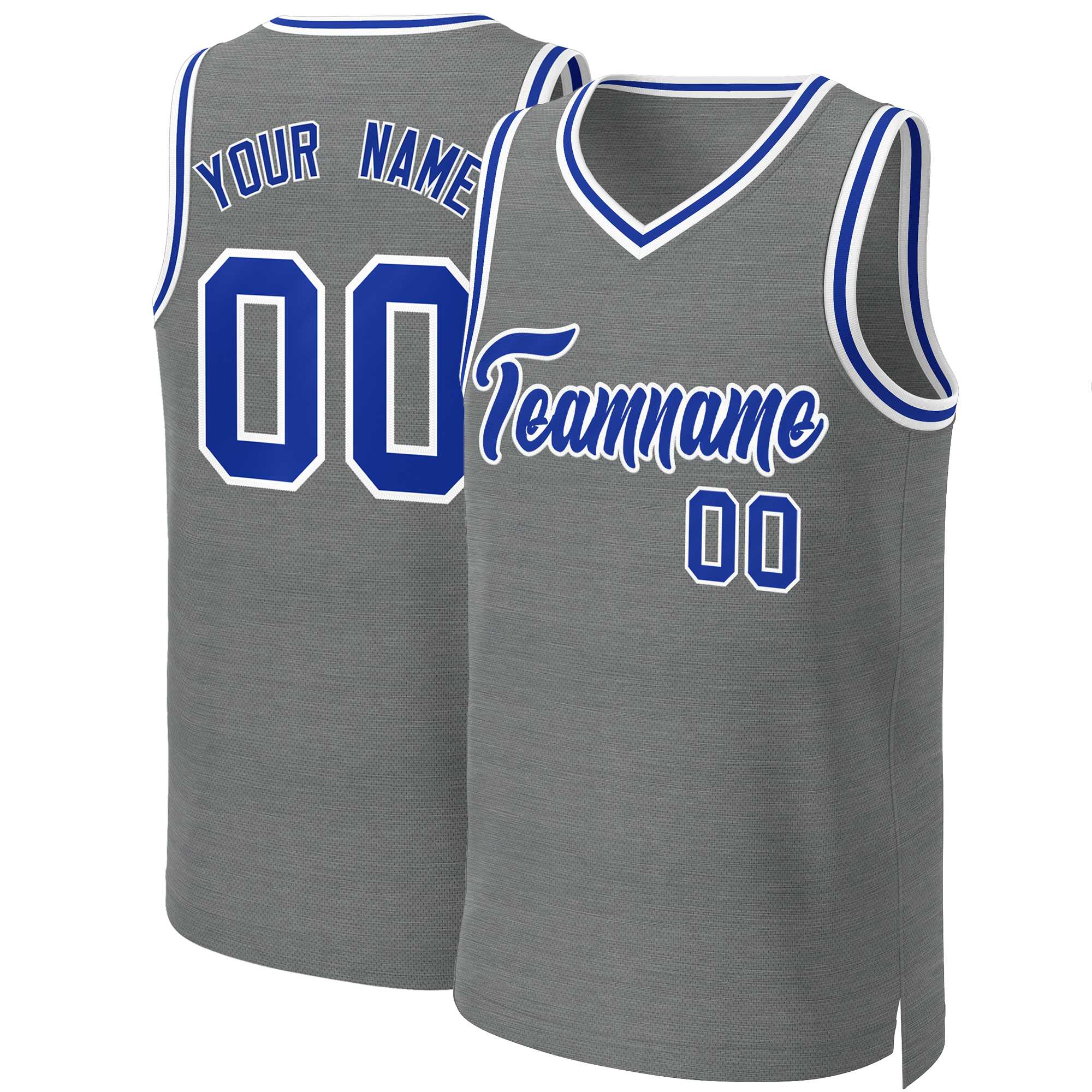 Custom Dark Gray Royal-White Classic Tops Basketball Jersey