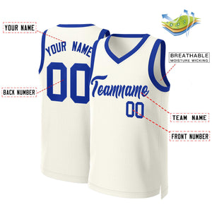 Custom Khaki Royal Classic Tops Basketball Jersey