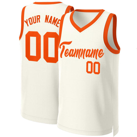 Custom Khaki Orange Classic Tops Basketball Jersey