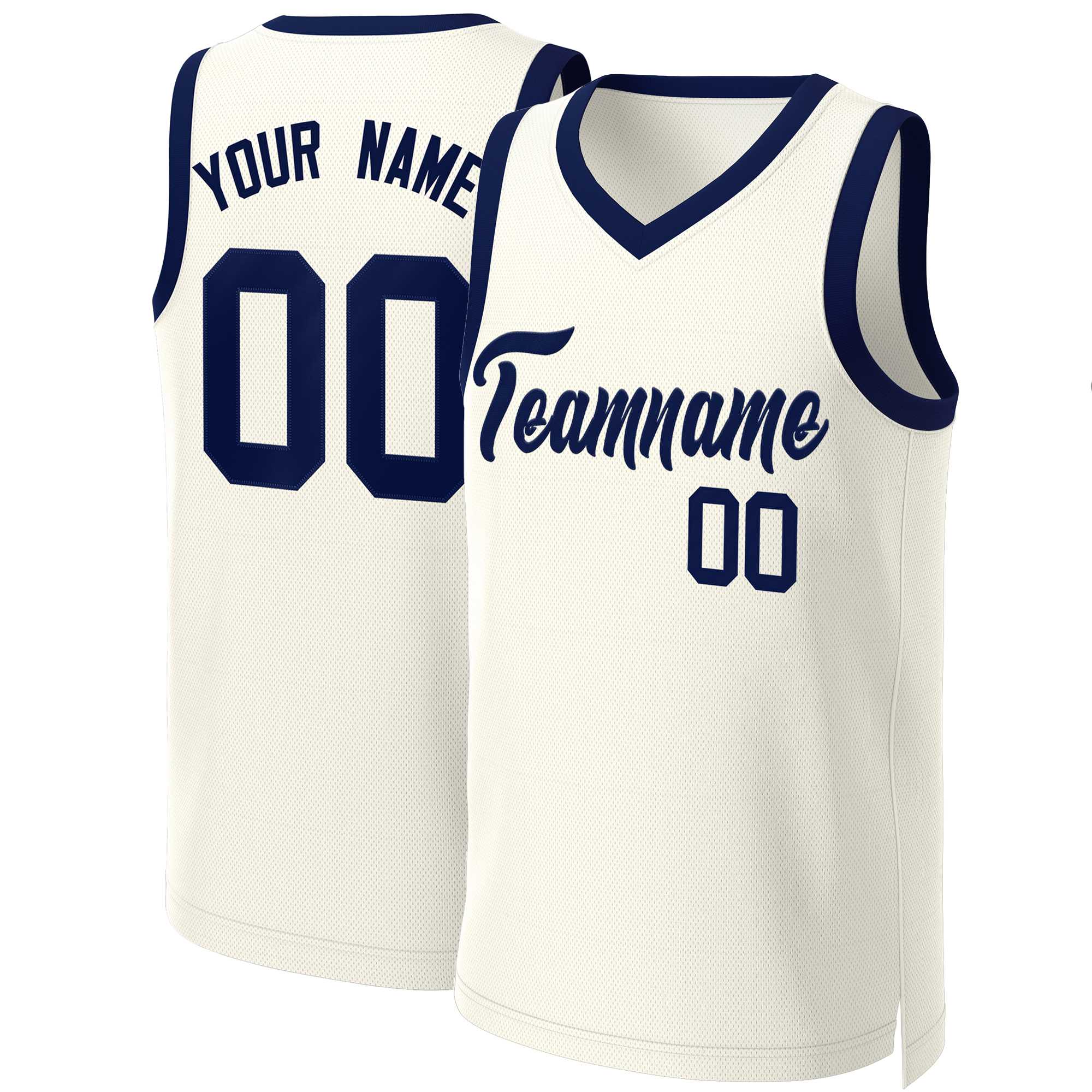 Maillot de basket-ball classique kaki marine personnalisé