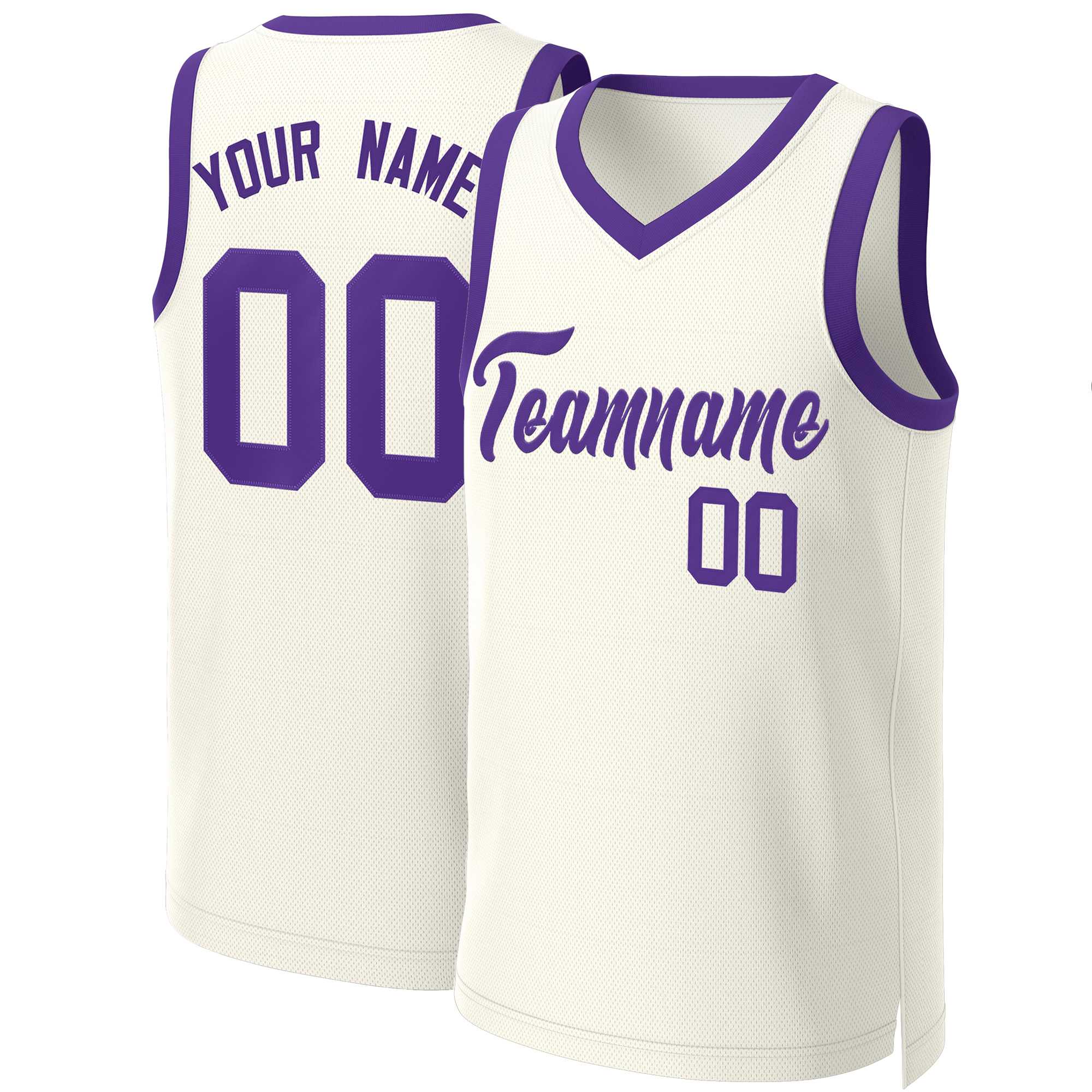 Custom Khaki Purple Classic Tops Basketball Jersey