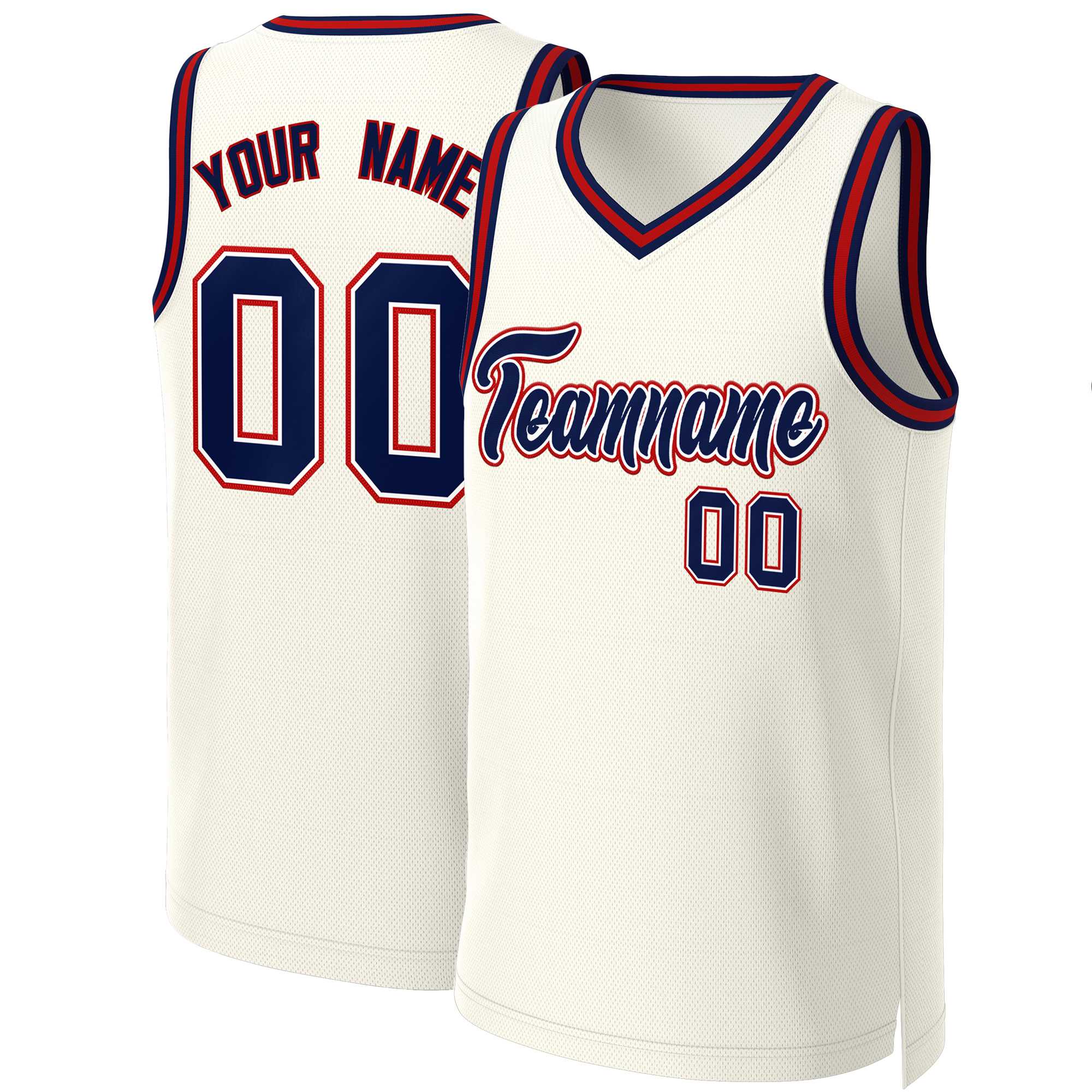 Custom Khaki Navy-White Classic Tops Basketball Jersey