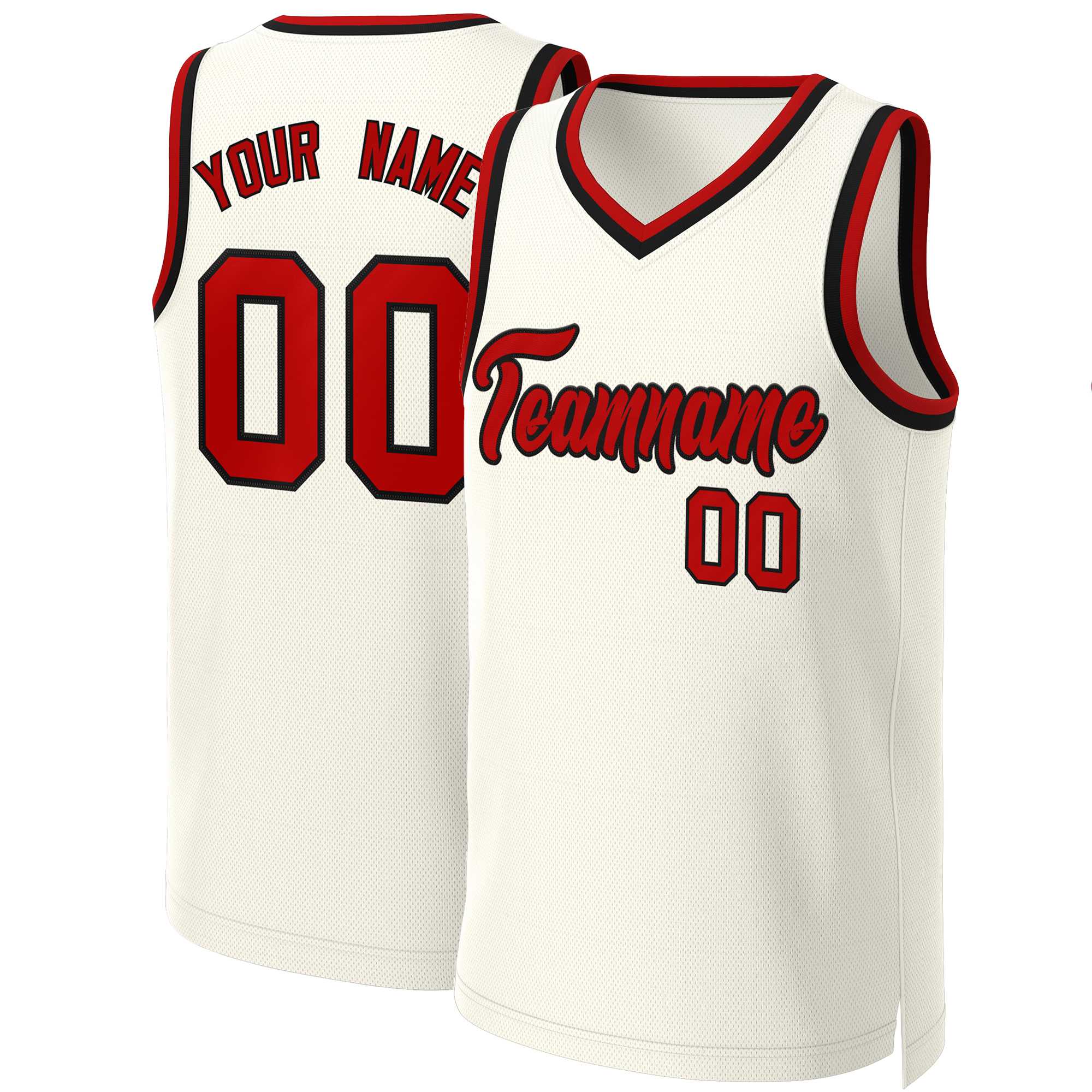 Custom Khaki Red-Black Classic Tops Basketball Jersey