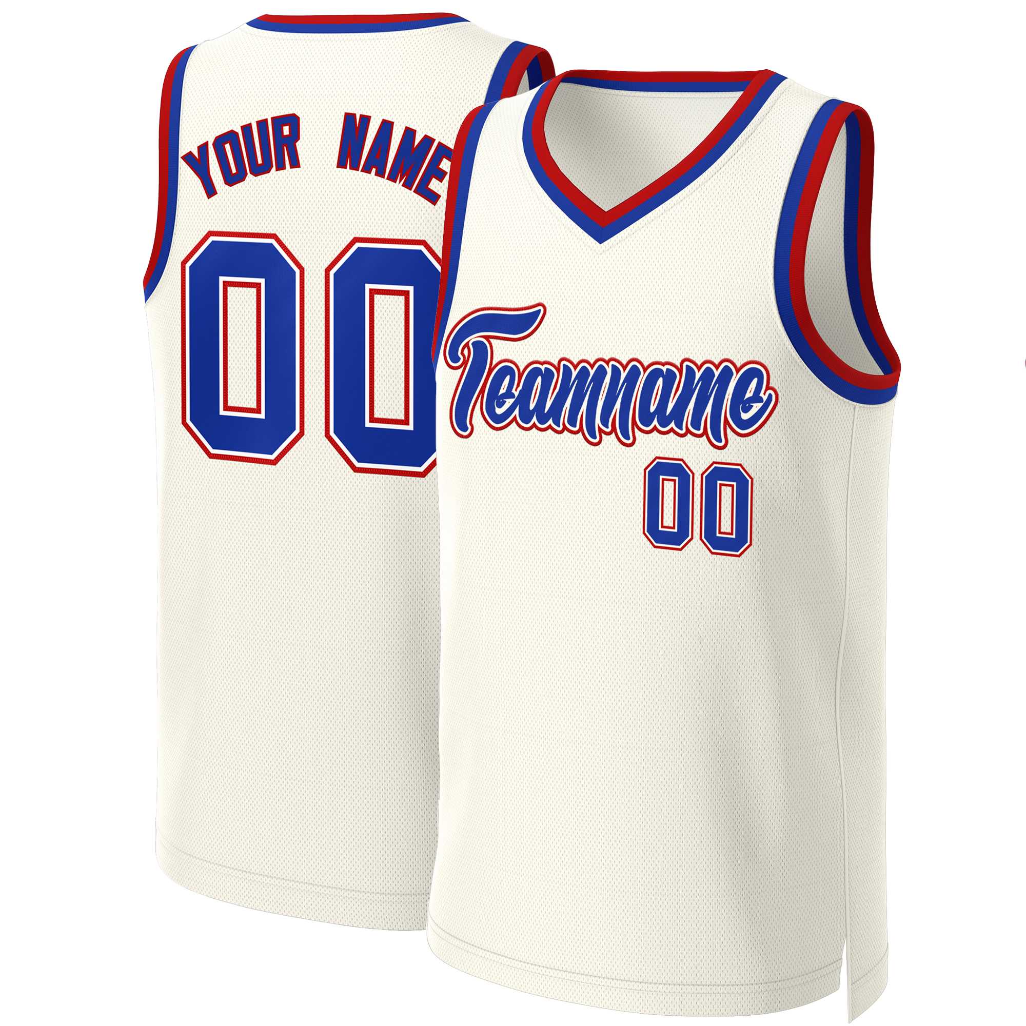 Custom Khaki Royal-White Classic Tops Basketball Jersey