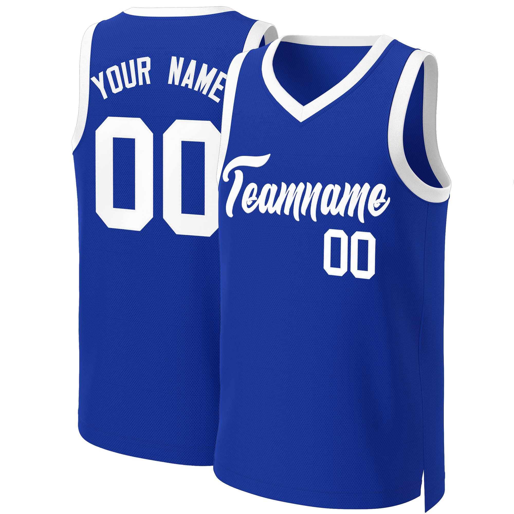 Custom Royal White Classic Tops Basketball Jersey