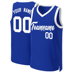 Maillot de basket-ball personnalisé Royal White Classic Tops