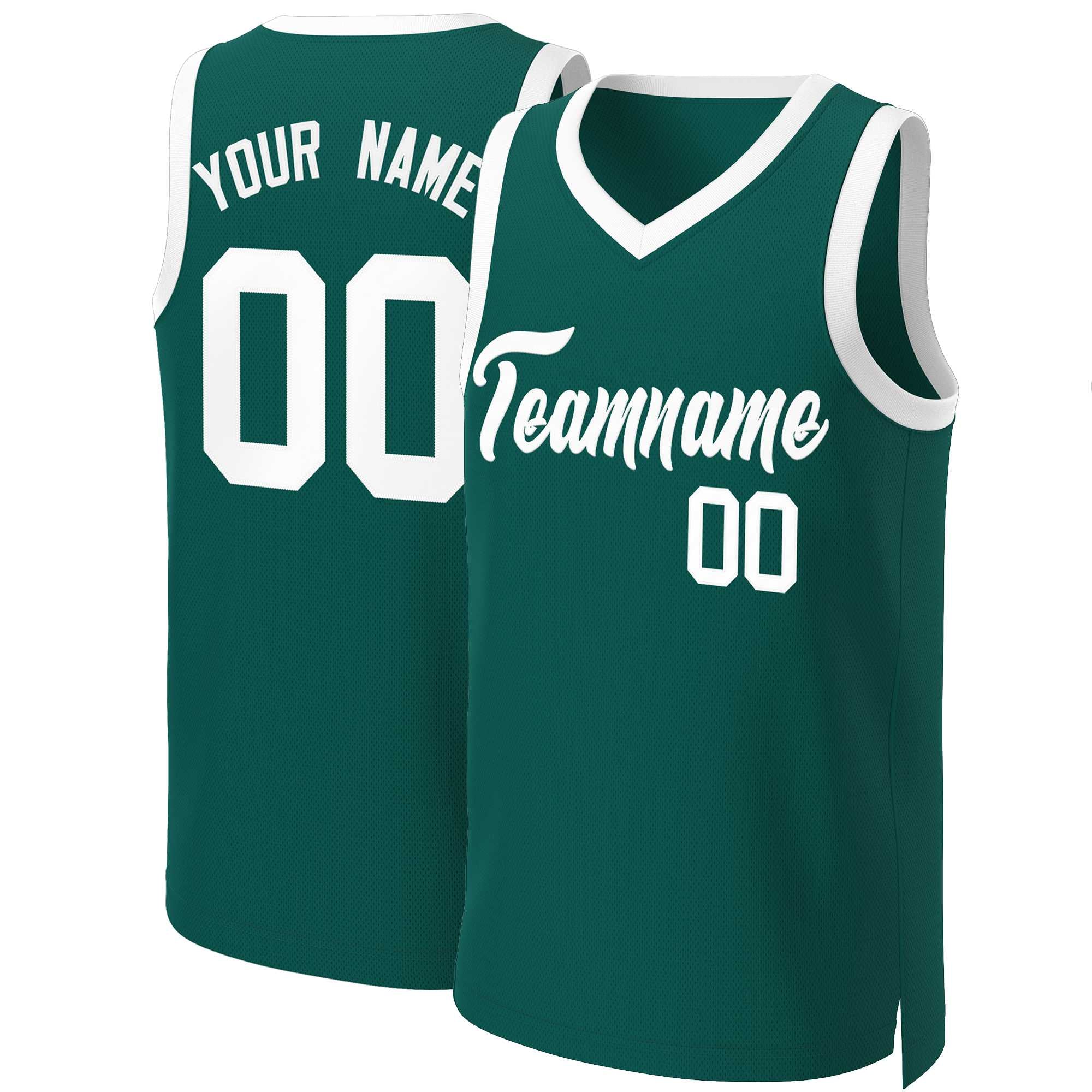 Maillot de basket-ball classique blanc Aqua personnalisé