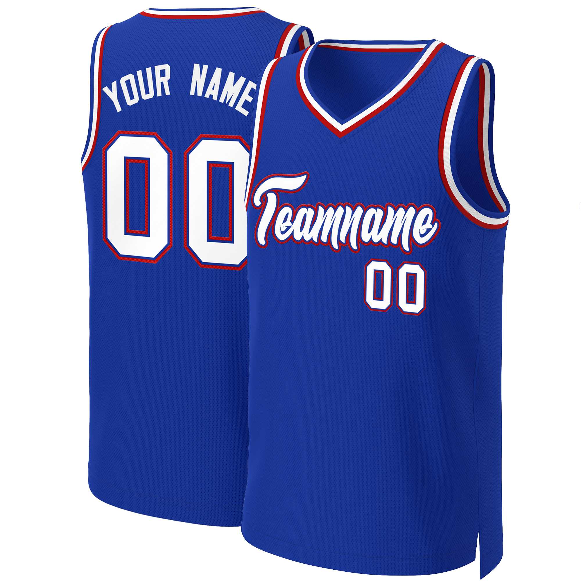 Custom Royal White-Royal Classic Tops Basketball Jersey