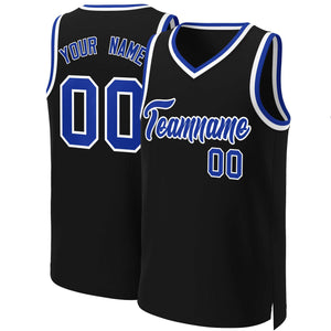 Custom Black Royal-White Classic Tops Basketball Jersey