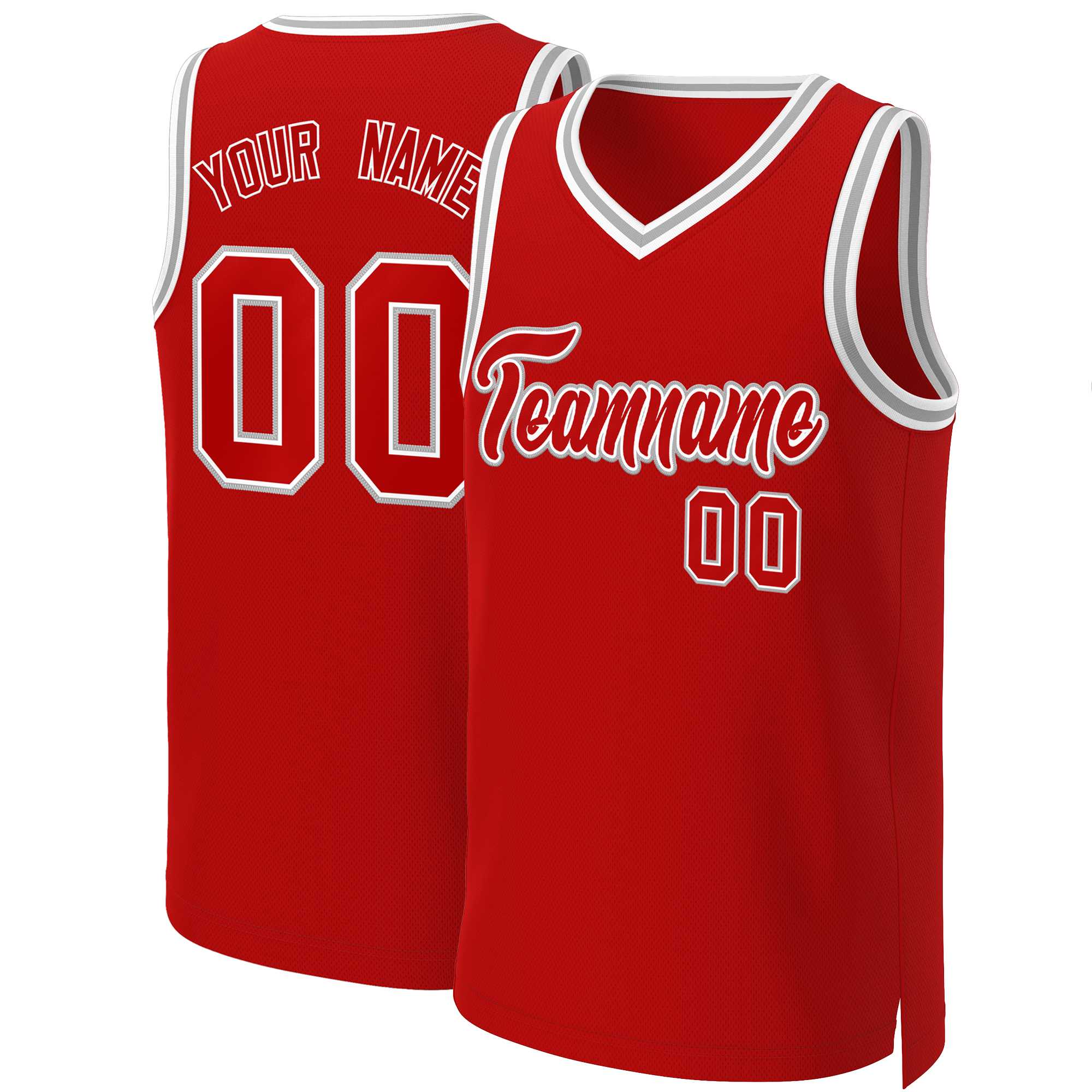 Custom Red Red-White Classic Tops Basketball Jersey