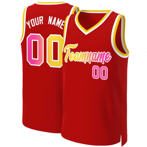 Maillot de basket-ball personnalisé, haut à la mode, dégradé classique rouge jaune-blanc