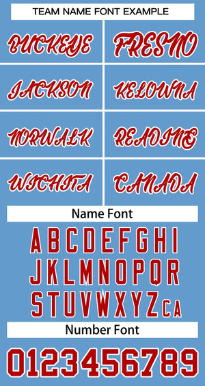 Custom Light Blue Red-White Classic Tops Basketball Jersey