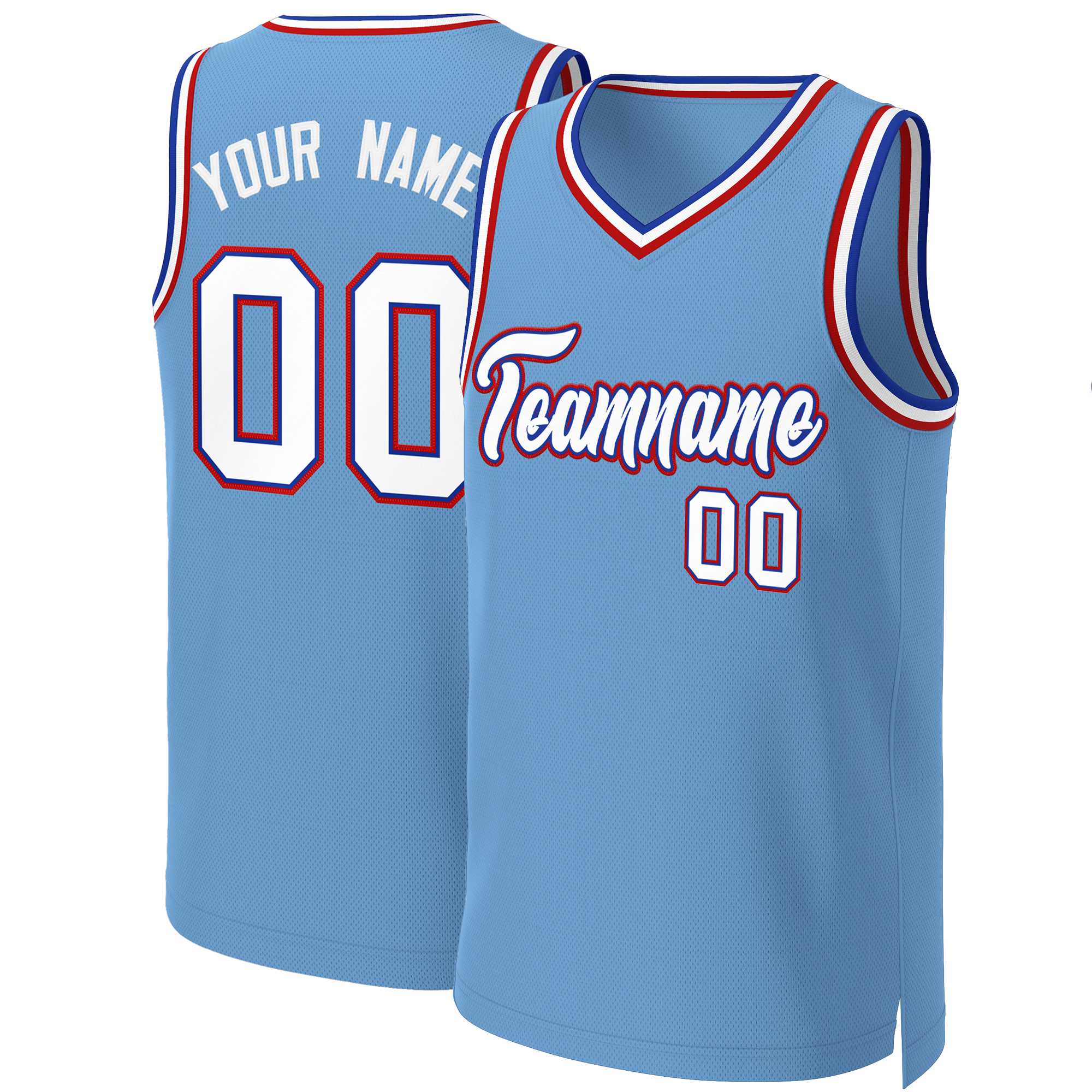 Maillot de basket-ball personnalisé bleu clair blanc-Royal Classic Tops