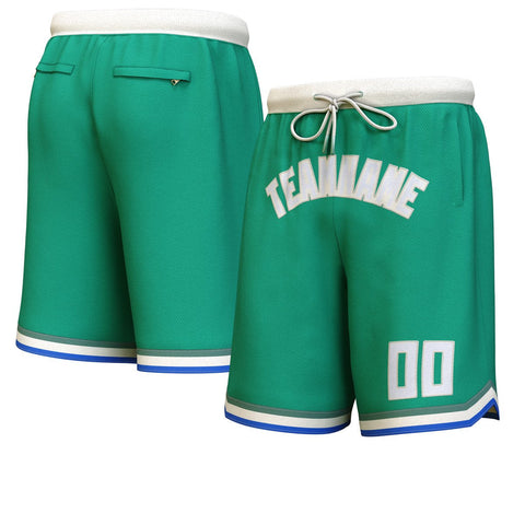 Custom Hunter Green White-Cream Personalized Basketball Shorts