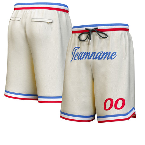 Custom Cream Royal Personalized Basketball Shorts