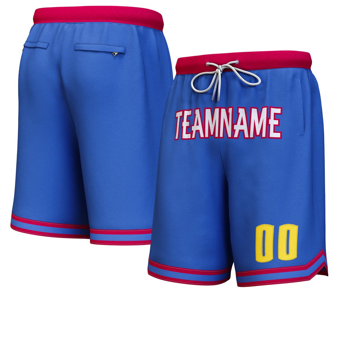 Custom Royal White-Maroon Personalized Basketball Shorts