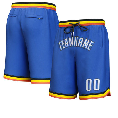 Custom Blue White-Navy Personalized Basketball Shorts