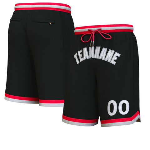 Custom Black White-Gray Personalized Basketball Shorts