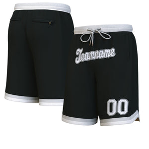 Custom Black White-Gray Personalized Basketball Shorts