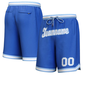 Short de basket personnalisé Royal White-Light Blue personnalisé