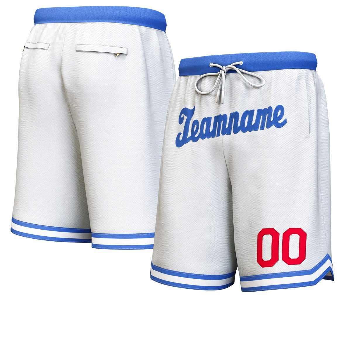 Short de basket-ball personnalisé White Royal personnalisé