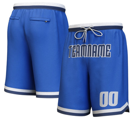 Custom Blue Navy-White Personalized Basketball Shorts