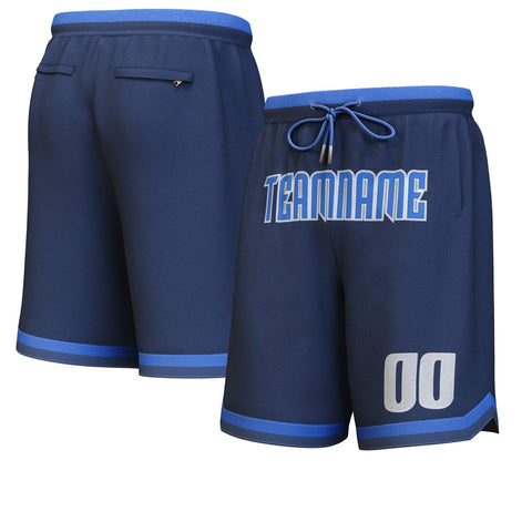 Custom Navy Blue-White Personalized Basketball Shorts